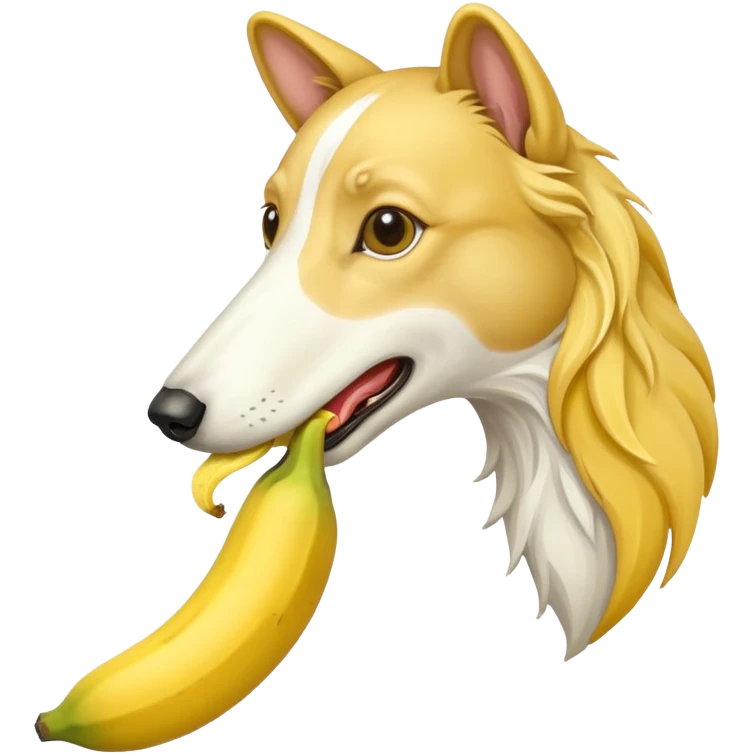 Borzoi eating banana emoji