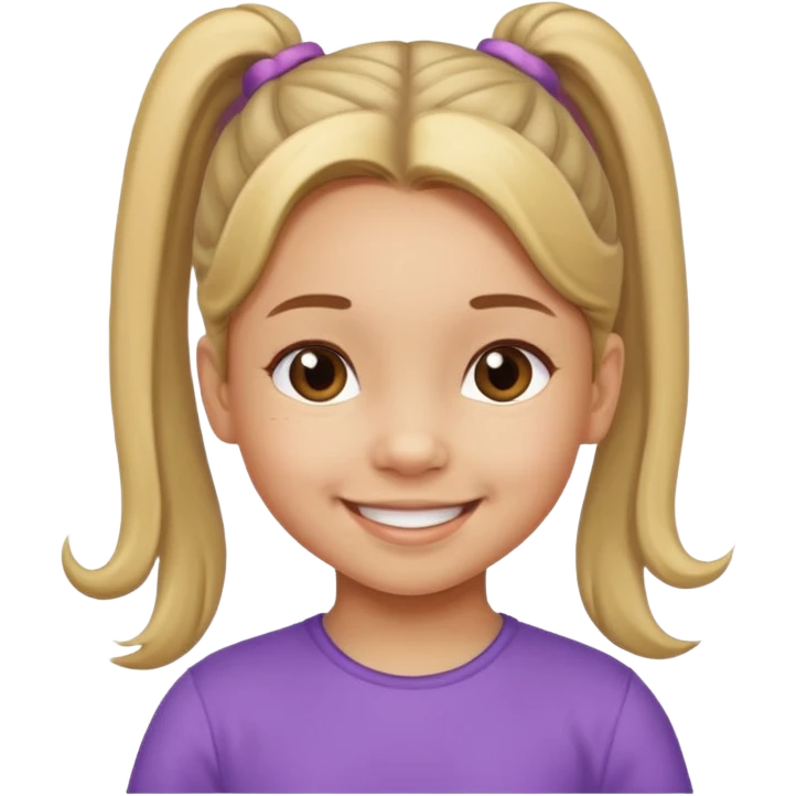 una chica pequeña con una cola  emoji