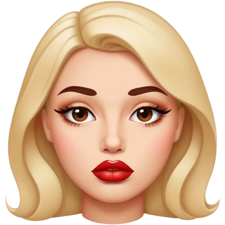 full glossy pouty baddie lips with lip liner emoji