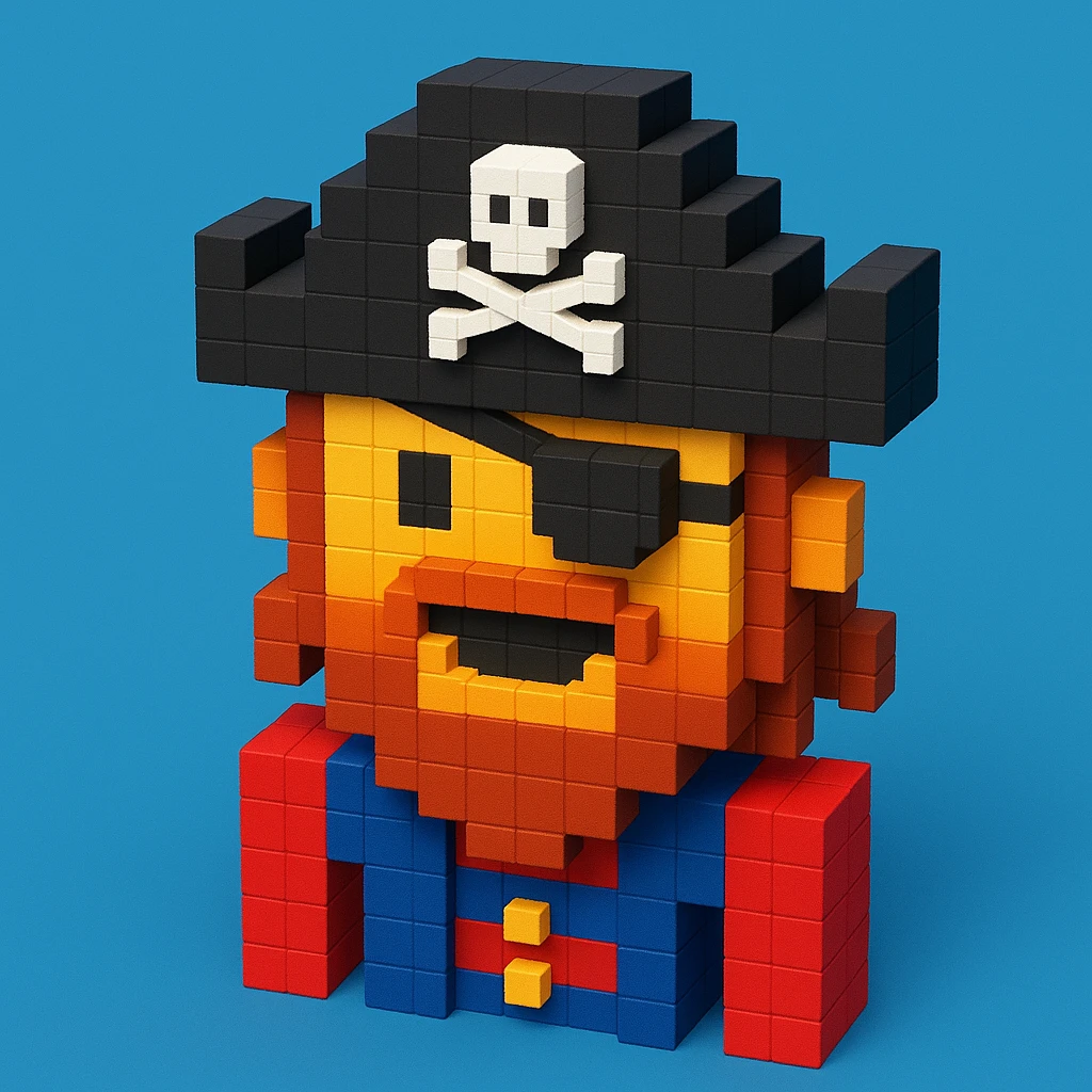 pirate with eyeptach, realistic background emoji