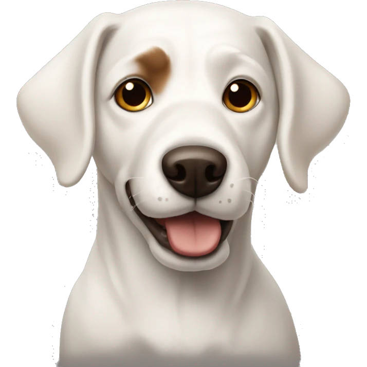 white dog with brown ears emoji
