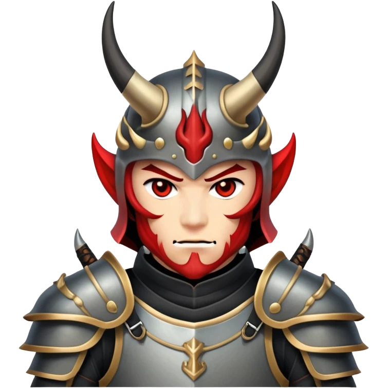 Devil samurai with horns and armor emoji