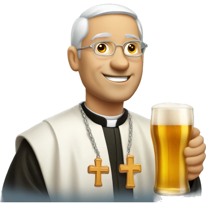 catholic priest drinking a beer emoji