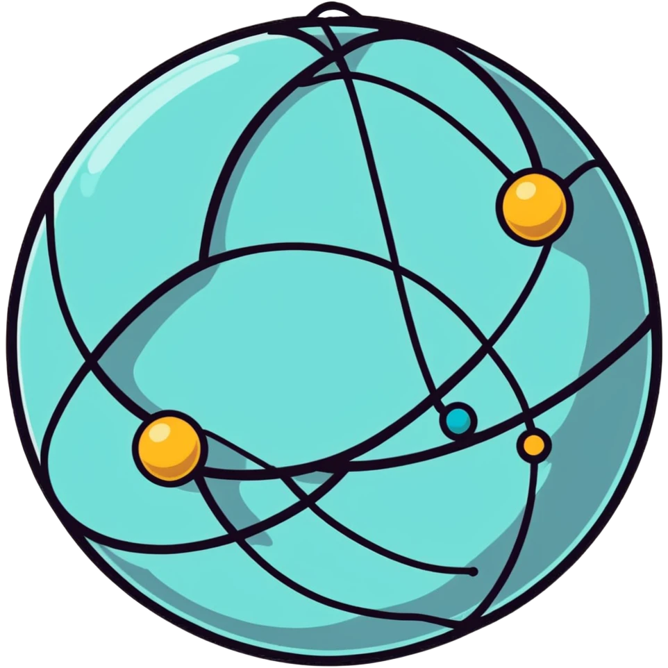 Atom with nucleus in center and orbiting electrons in shell layers showing valence electrons emoji
