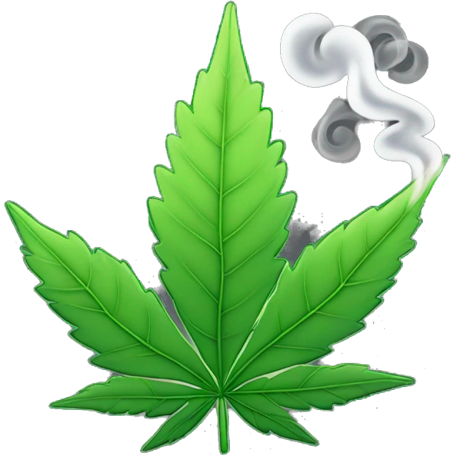 Weed leaf with a smoke  emoji