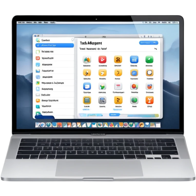 MacBook laptop with task management app open on screen emoji