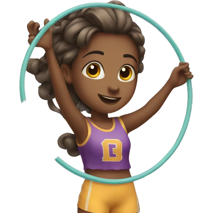 girl doing aeral hoop emoji
