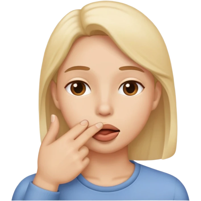Finger in mouth emoji
