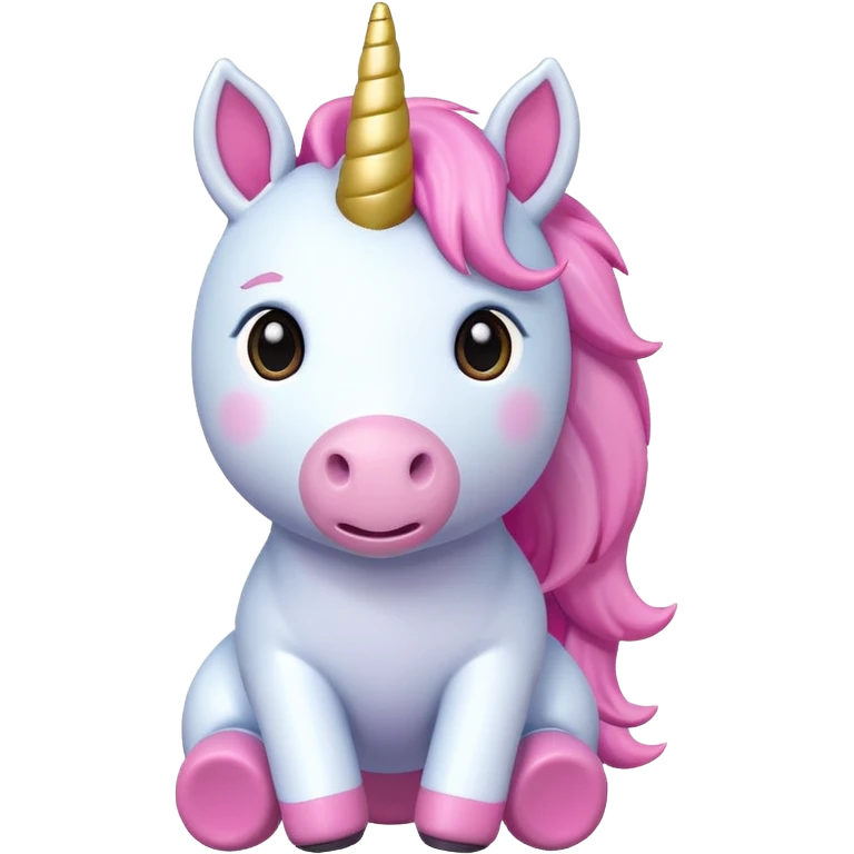 pink unicorn toy facing camera emoji