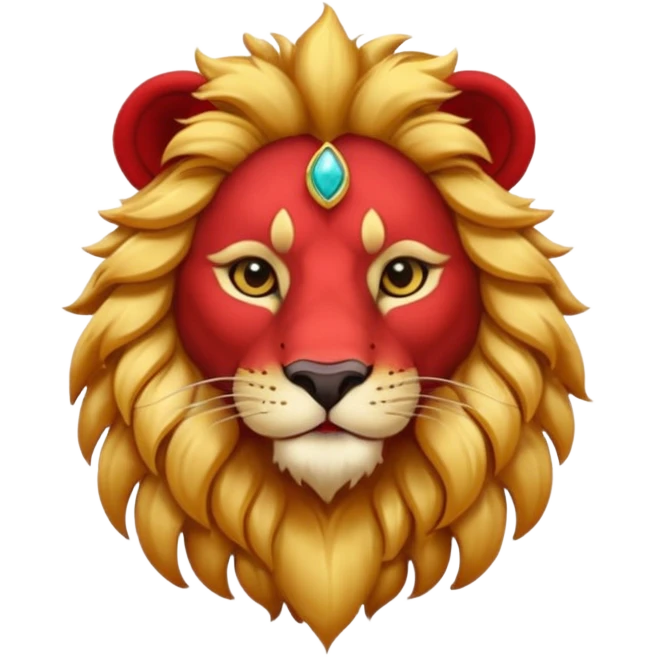 red lion with golden earings emoji