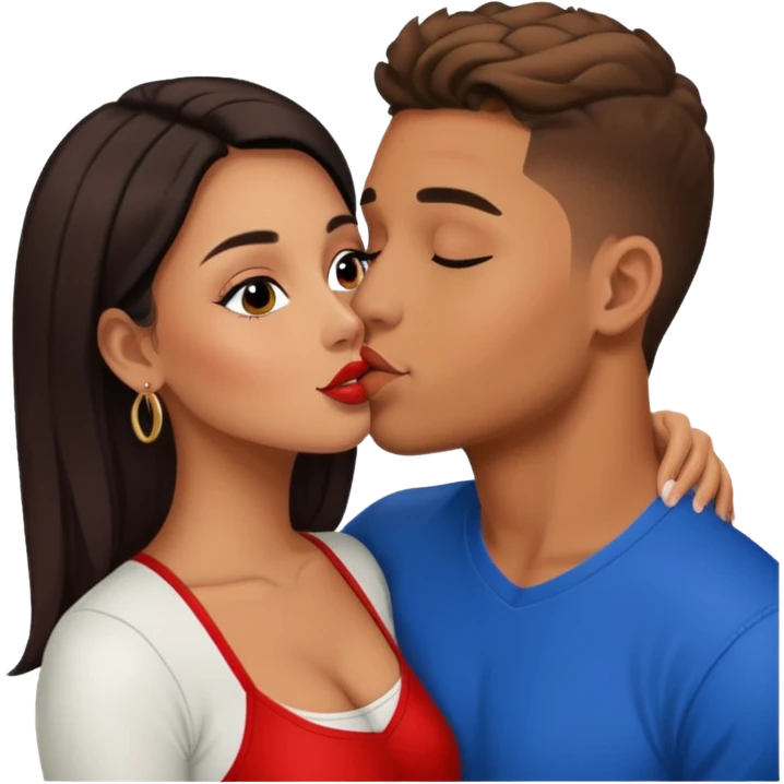 Tefi Valenzuela Peru Instagram Model kissing Josh King Madrid emoji