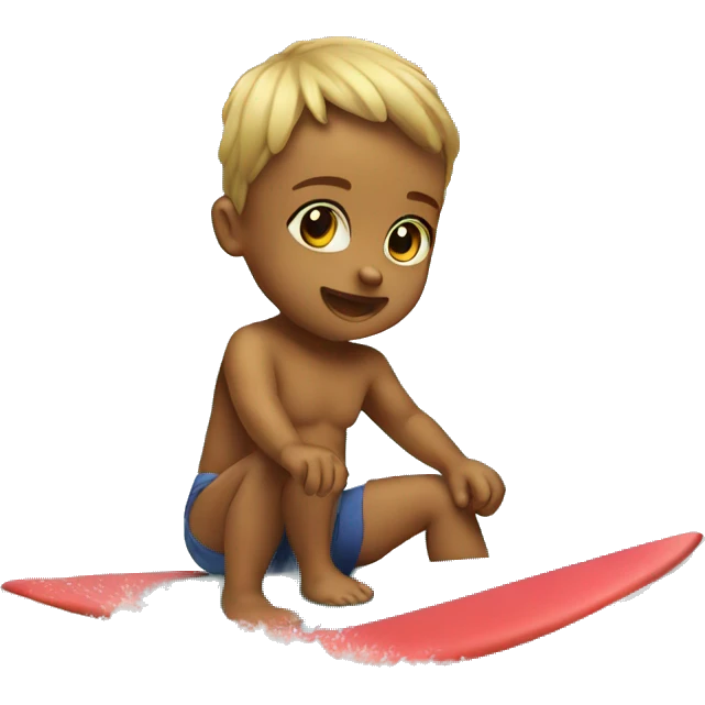 A baby surf boarding emoji