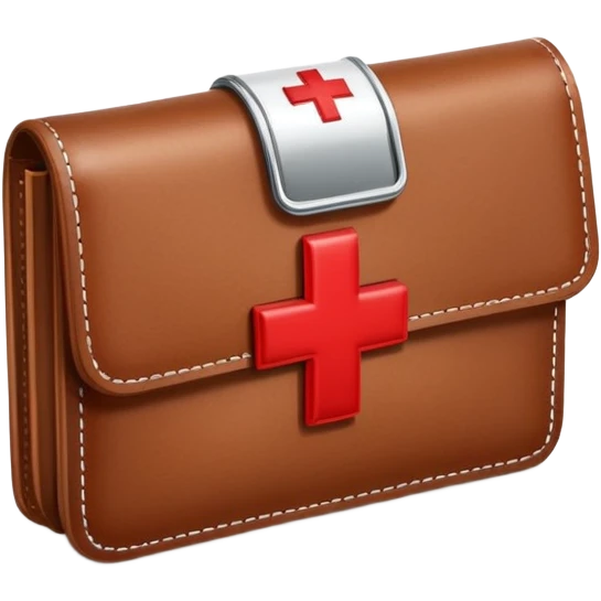 Medical emergency fund with wallet and red cross symbol emoji