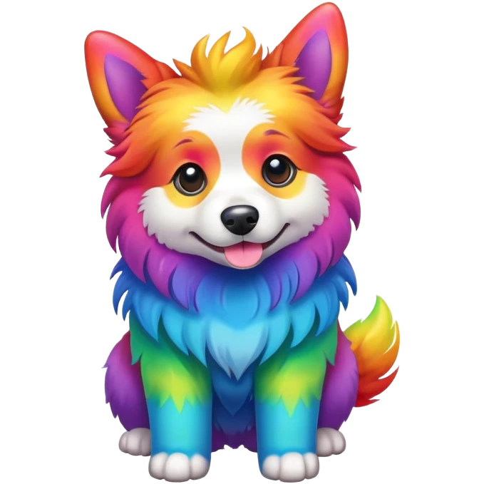 Rainbow dog emoji