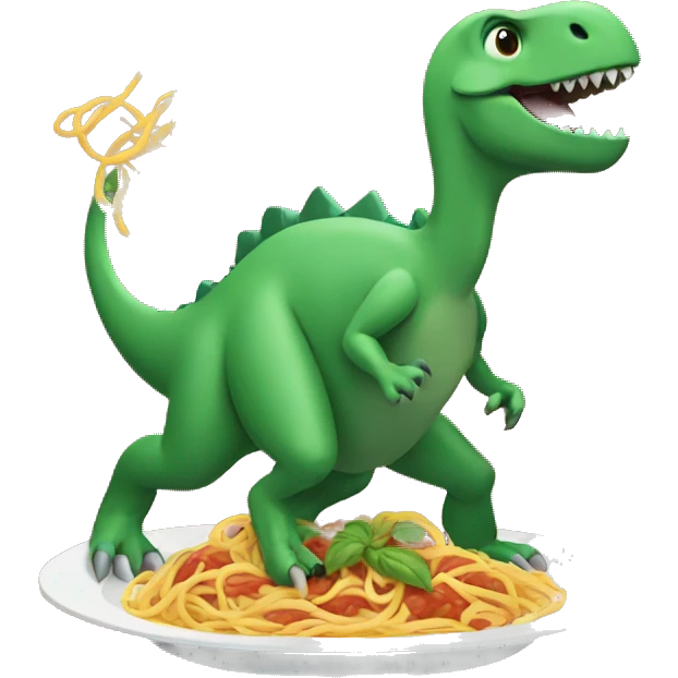 Dinosaur eating spaghetti  emoji