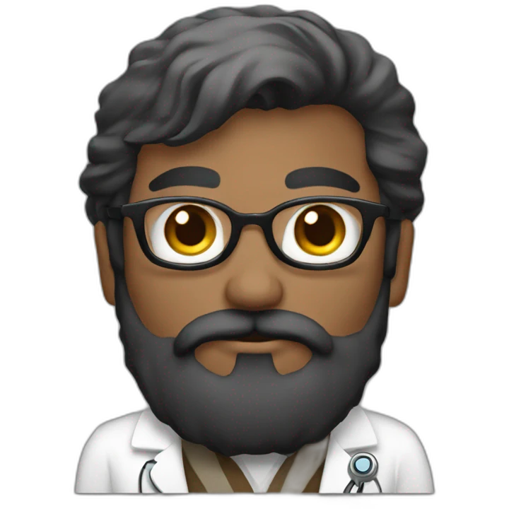 Man-black-beard-doctor-with-owl emoji