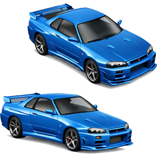 Blue Nissan Skyline GTR R34 emoji