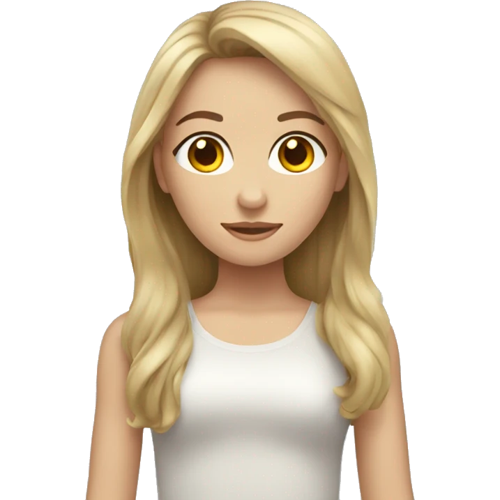two girls with brown hair and one blonde emoji