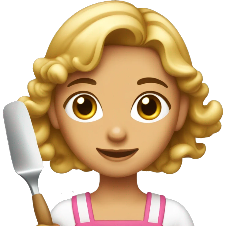 jeune fille patissiere avec une spatule emoji