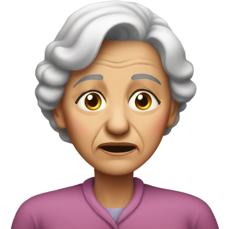 Grandma having pain in back emoji