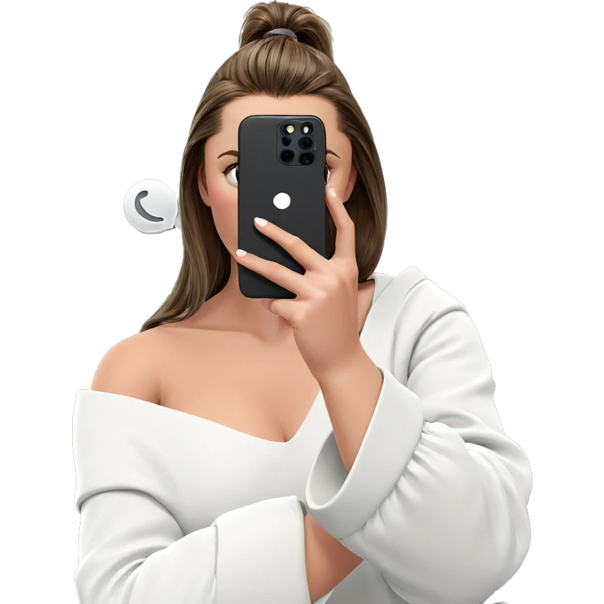selfie of girl by mirror emoji