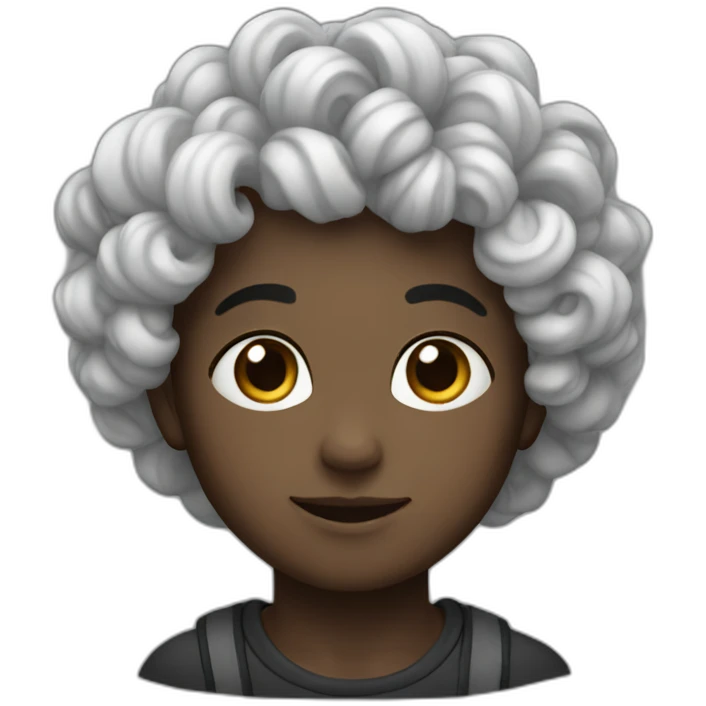 A boy with a curli her emoji