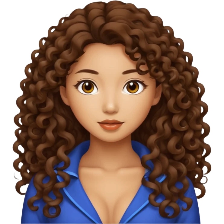 Sexy Asian women with curly lon* hair emoji