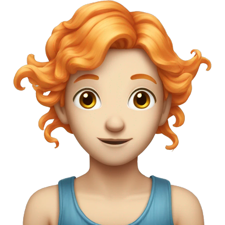 Orange hair blue eyes fairy emoji