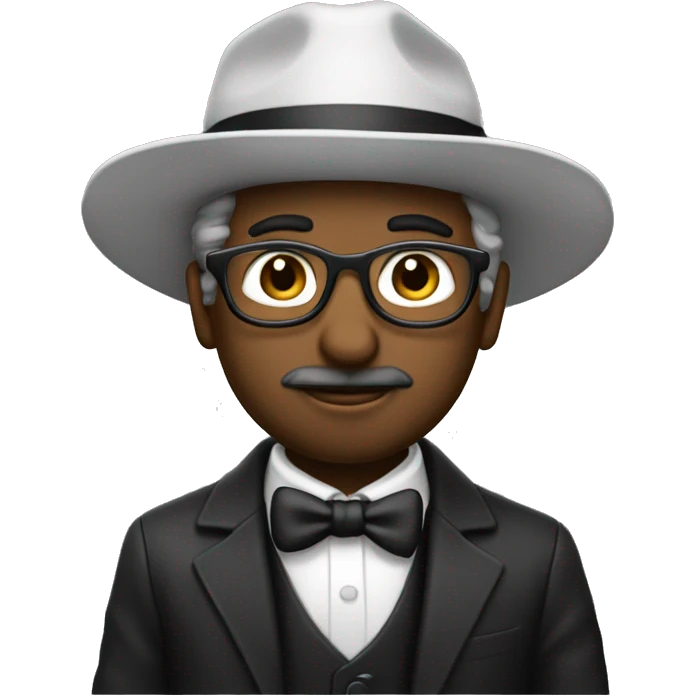 pessoa com cabelo preto e branco emoji
