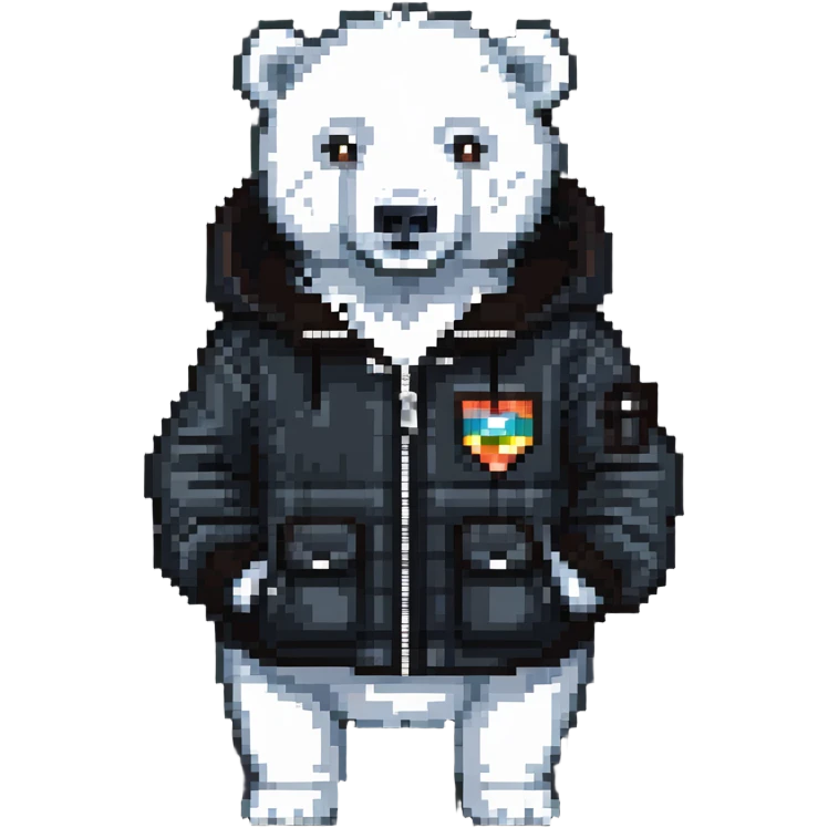 polar bear wearing a jacket emoji