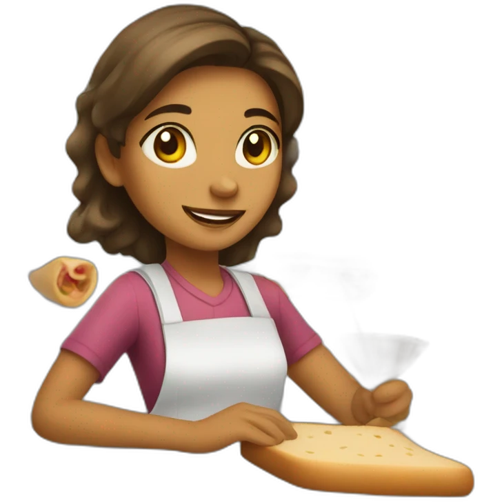 A girl working at sandwich shop emoji