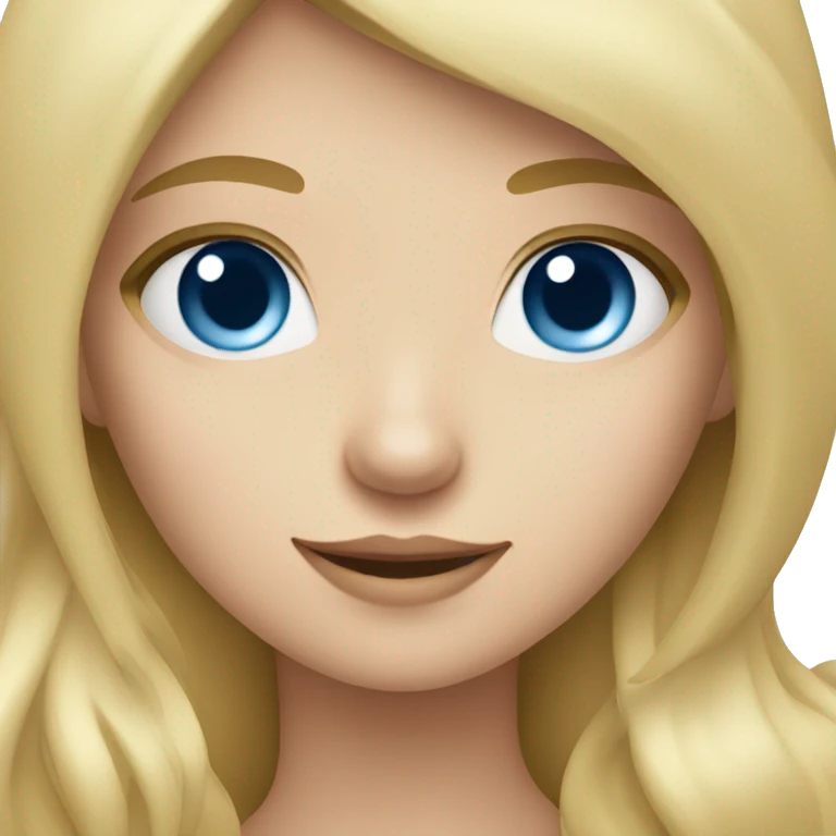 Blonde girl with blue eyes holding spitz emoji
