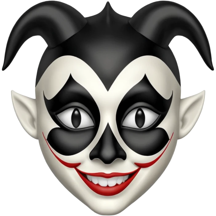 Jester mask black and white emoji