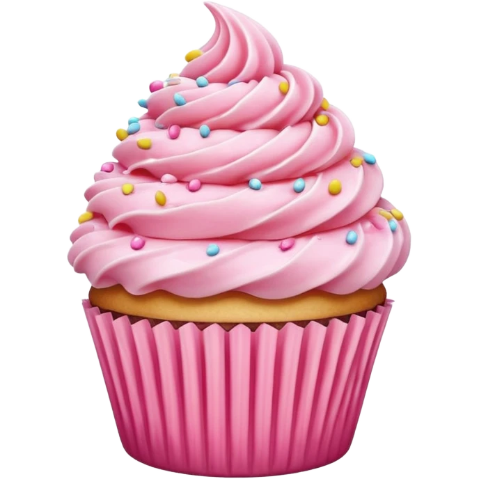 Cupcake with pink icing emoji