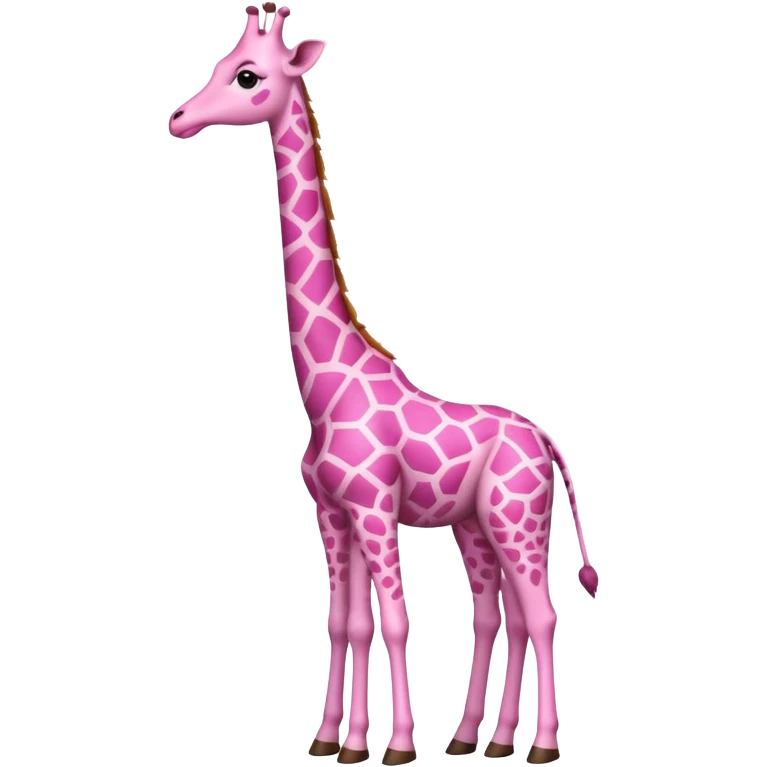 Pink giraffe with love emoji