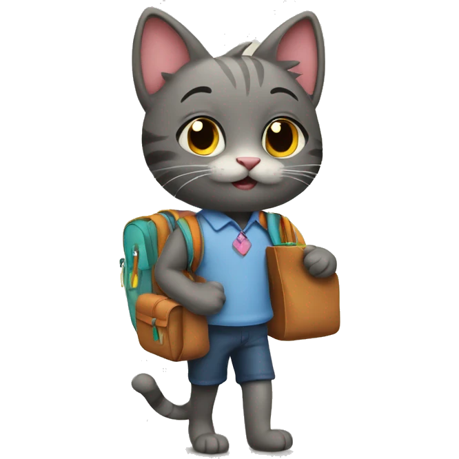 Cat going to school emoji
