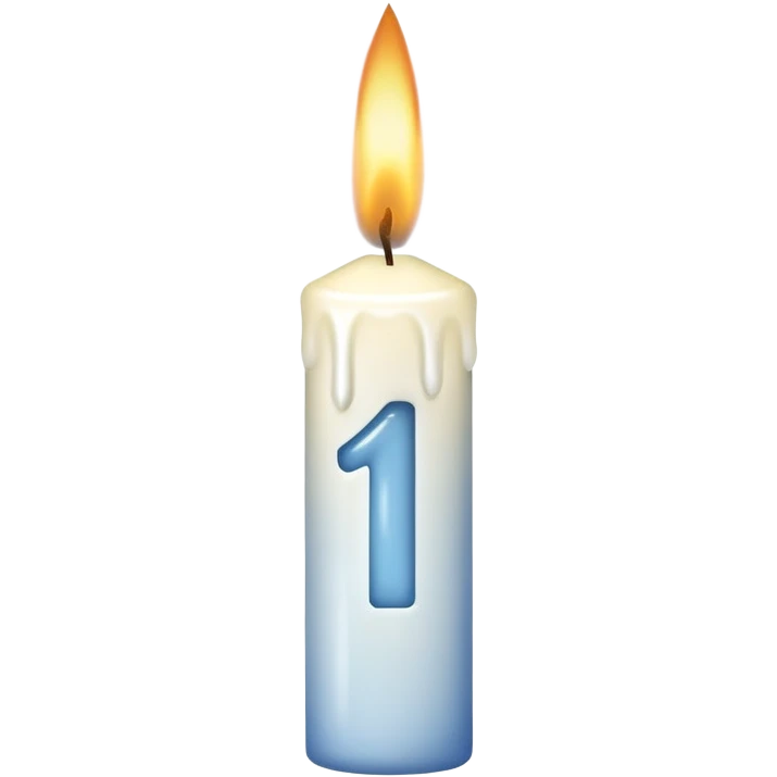 A candle in the shape of the number 1 emoji