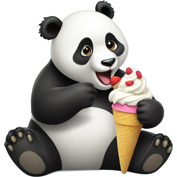 Panda eating ice cream emoji