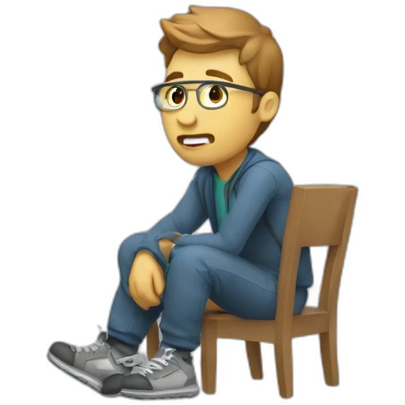 programmer with broken leg in cast emoji