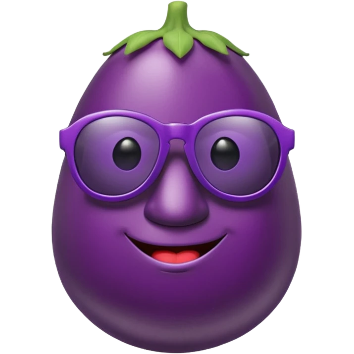 Eggplant with sunglasses emoji