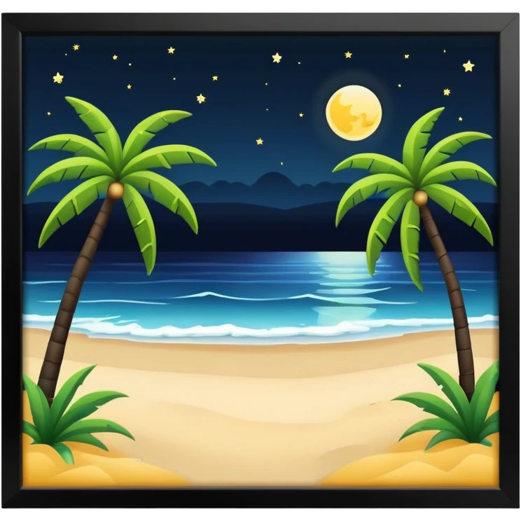 Beach at night emoji