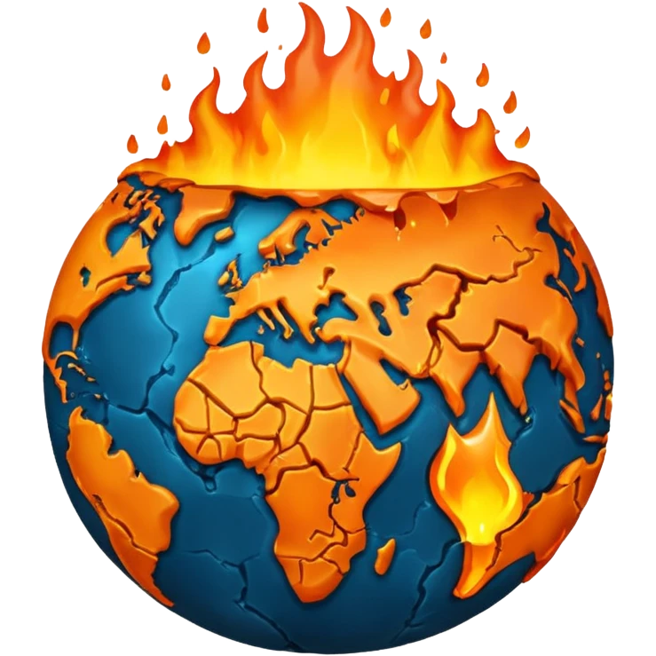 Melting earth emoji