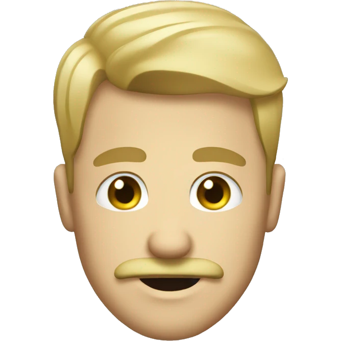 Blonde short haired man with mustasche emoji