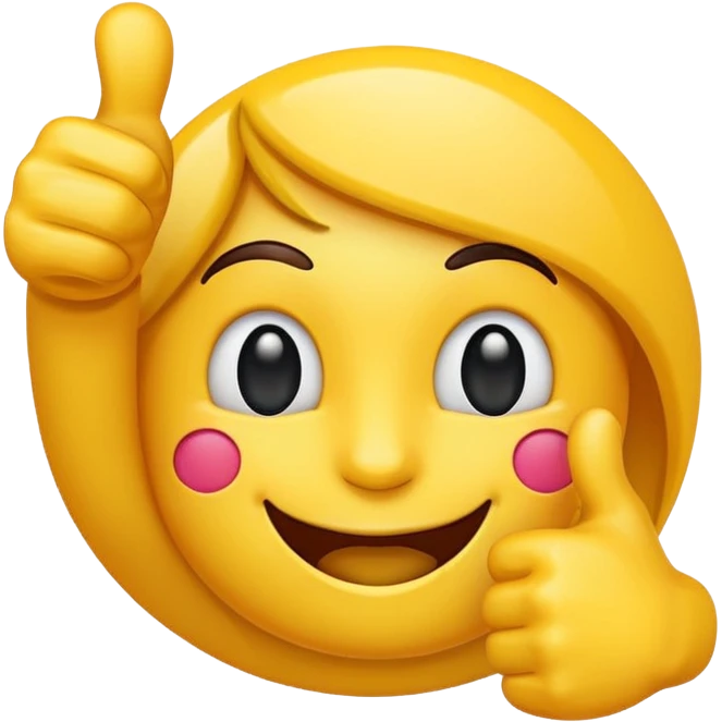 Vibrant emoji with a thumbs-up, sale tag, and social media icon, advertising style. emoji