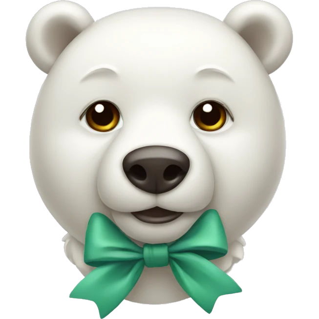 White bear with a bow emoji