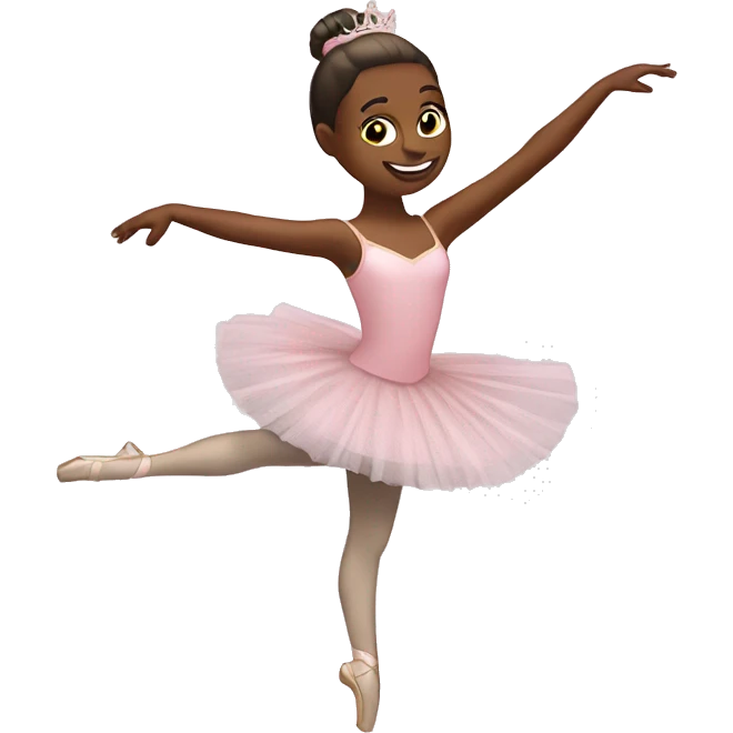 A ballerina makes a pa de chat emoji