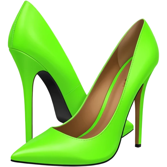 Shiny neon green high heels  emoji