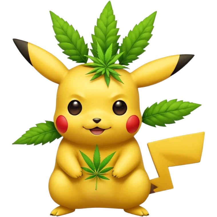 pikachu with weed emoji