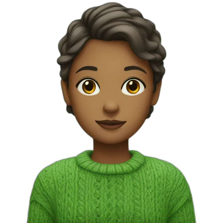 Girl in green sweater emoji