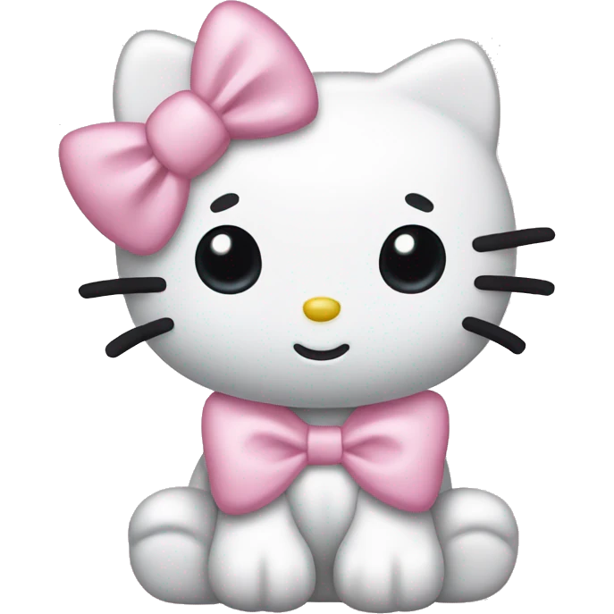 hello kitty with light pink bow emoji
